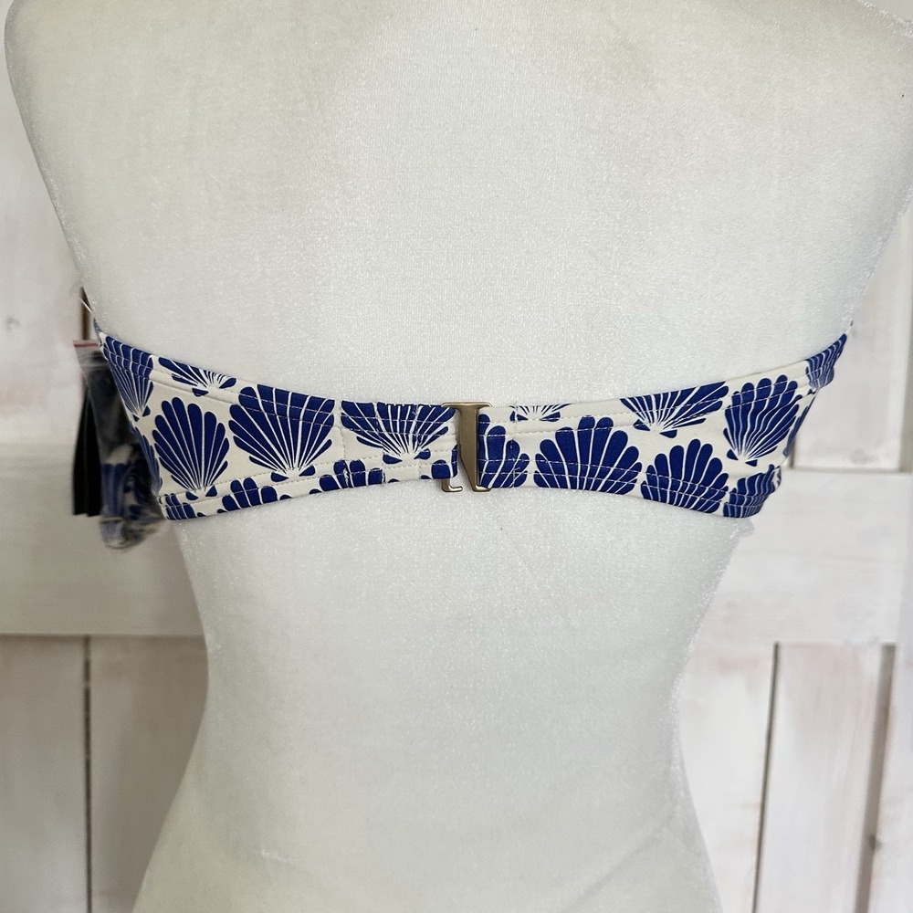 Kate Spade New York Shell Print Bandeau Bikini Swim Top Size Large MSRP $110 NWT - Picture 4 of 12
